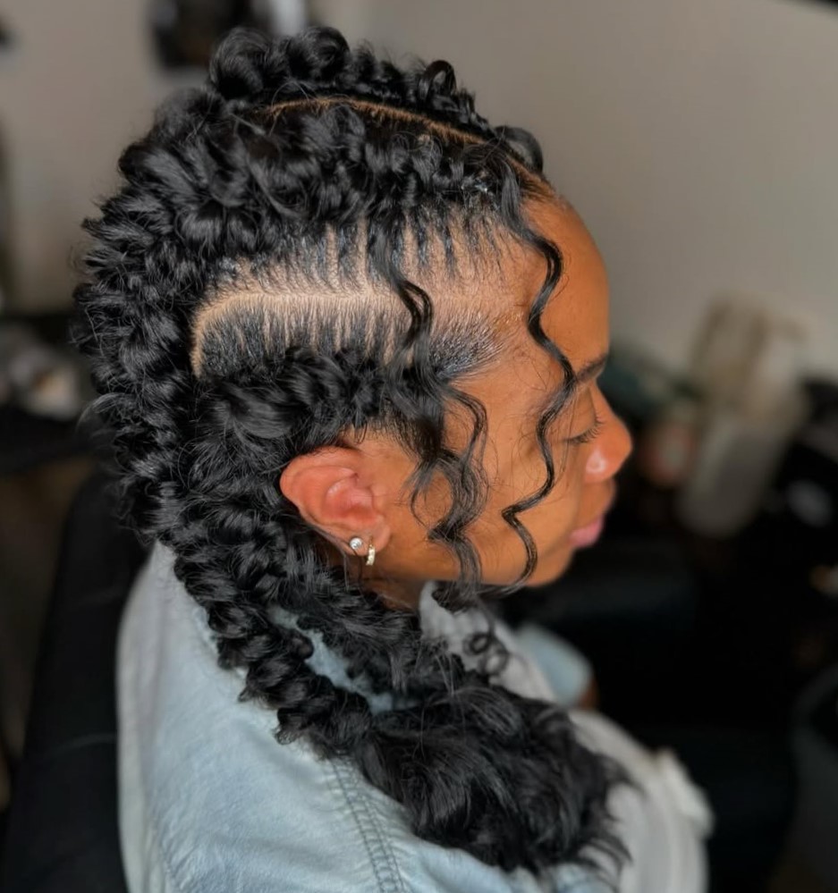 Voluminous Black Curly Braids