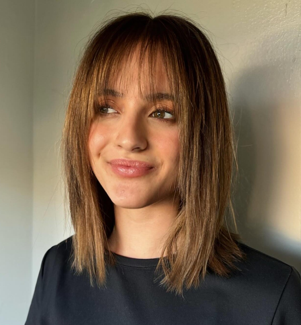 Medium Hair with Wispy Bangs