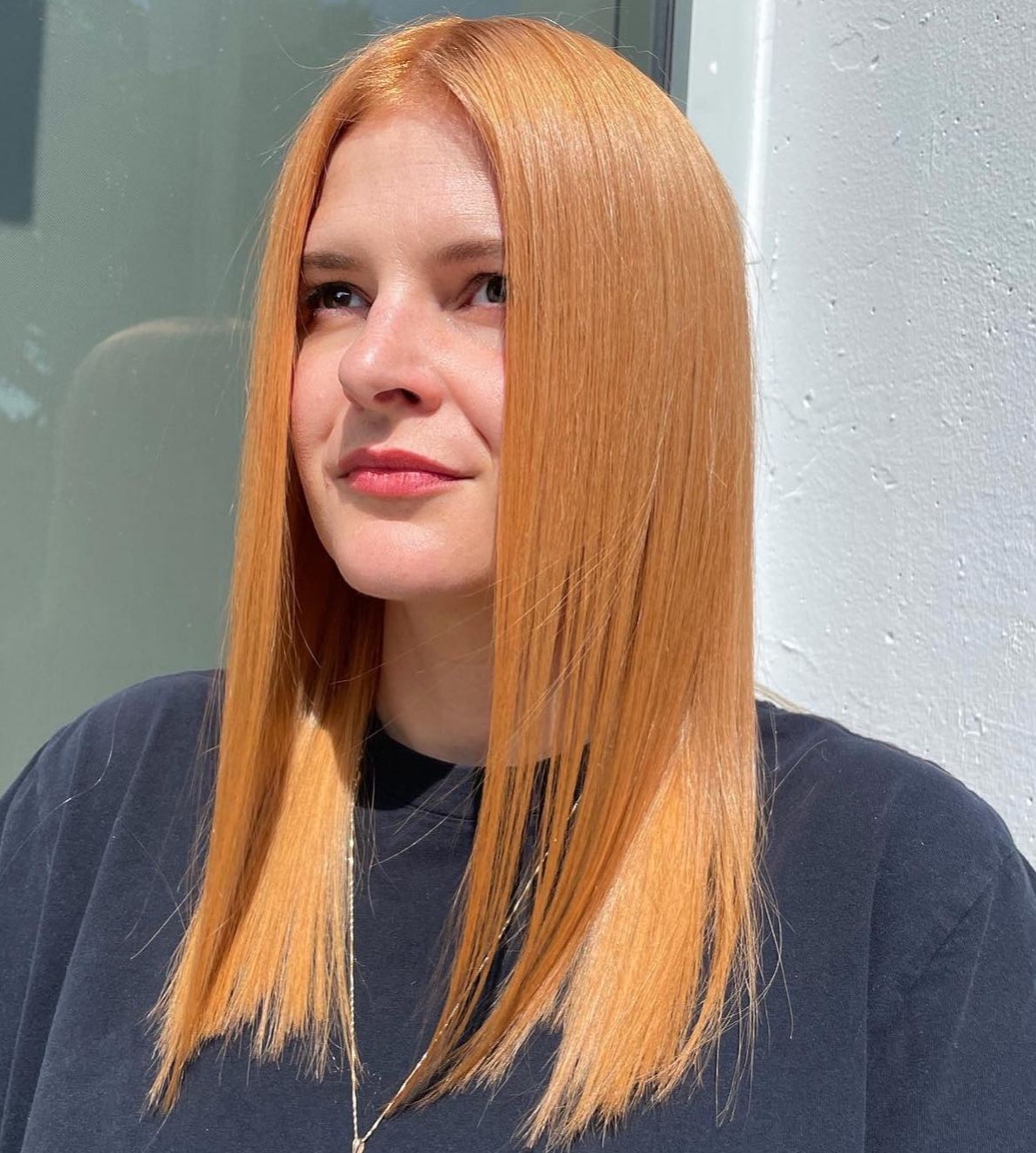 Sophisticated Straight Strawberry Hair