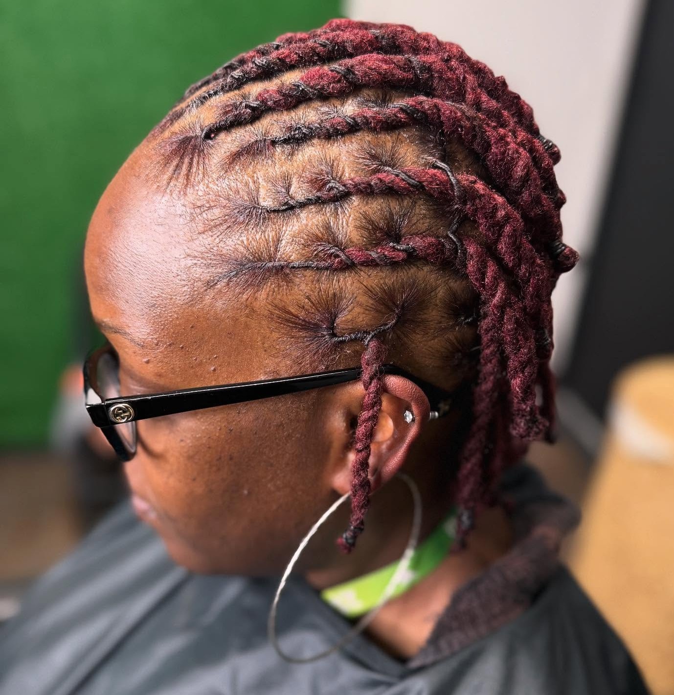 Short Burgundy Locs for Women
