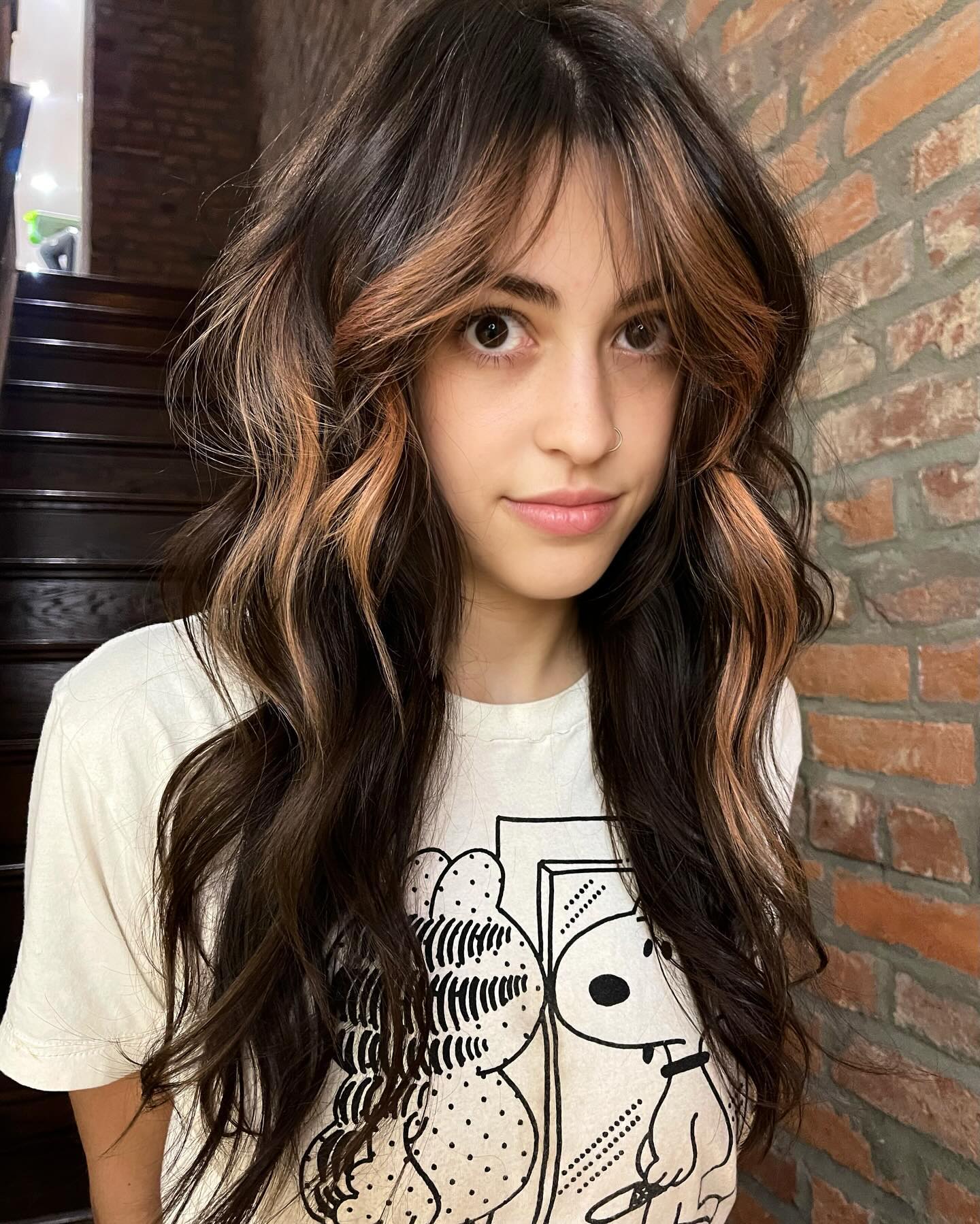 Strawberry Money Piece for Brunettes