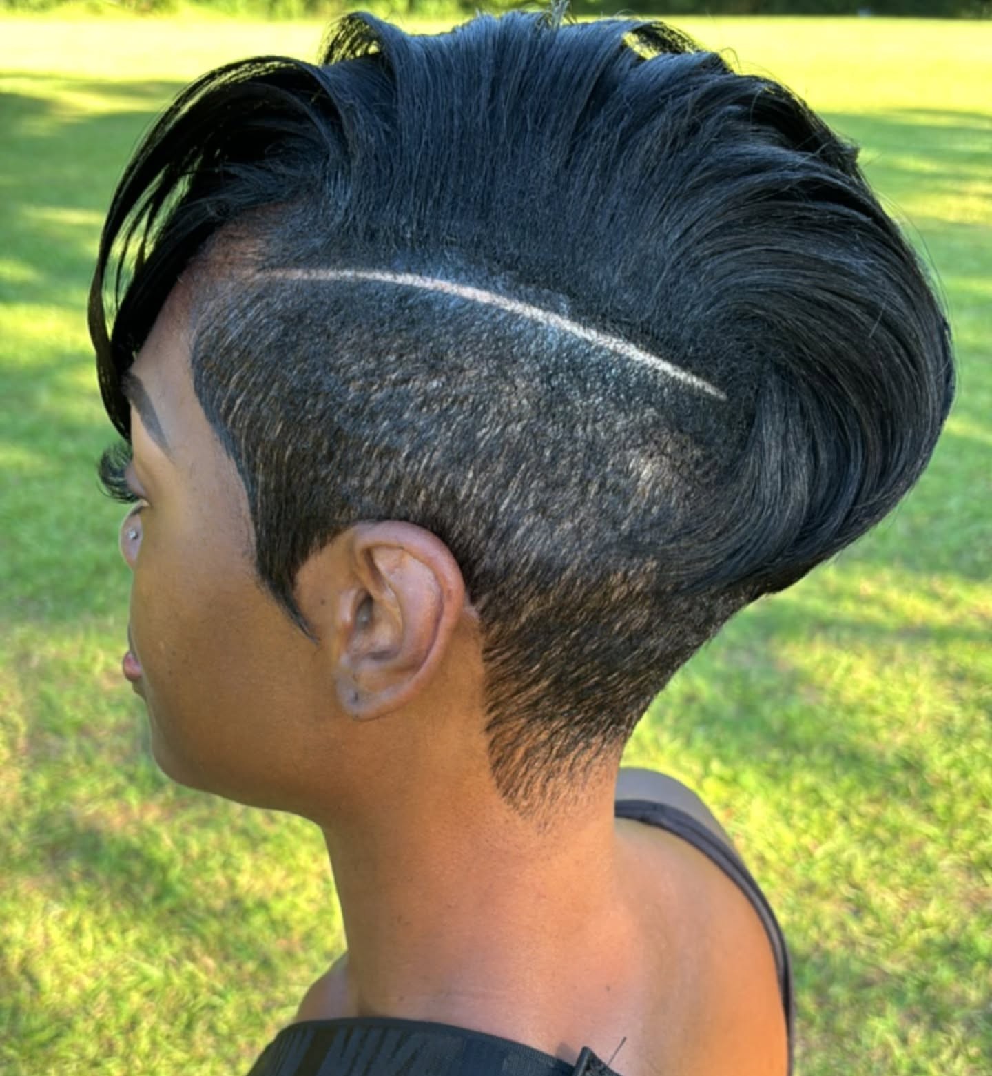 Womens Short Shaved Sides Hairstyle