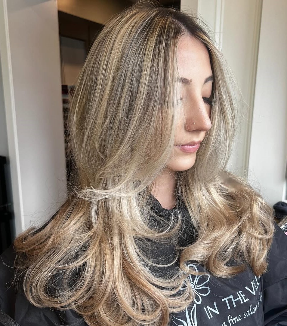Long Layered Hair with Highlights