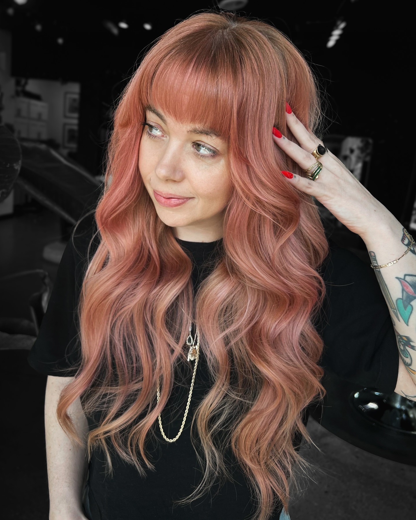 Long Blondish Peachy Hair