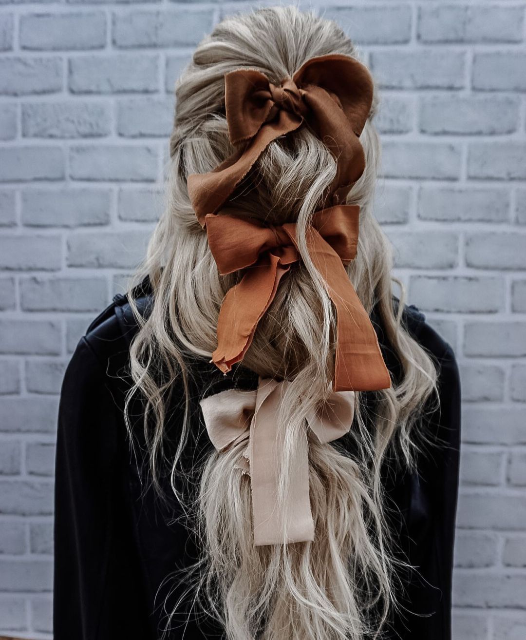 Hairstyle for Long Hair with Bows