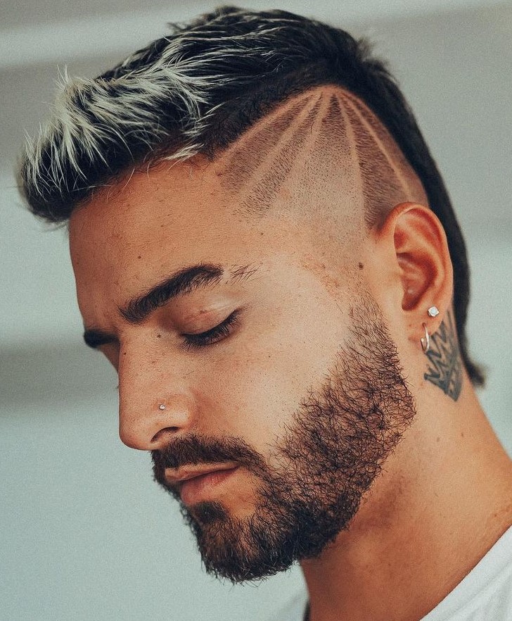 Stylish Undercut Design and Bleached Tips