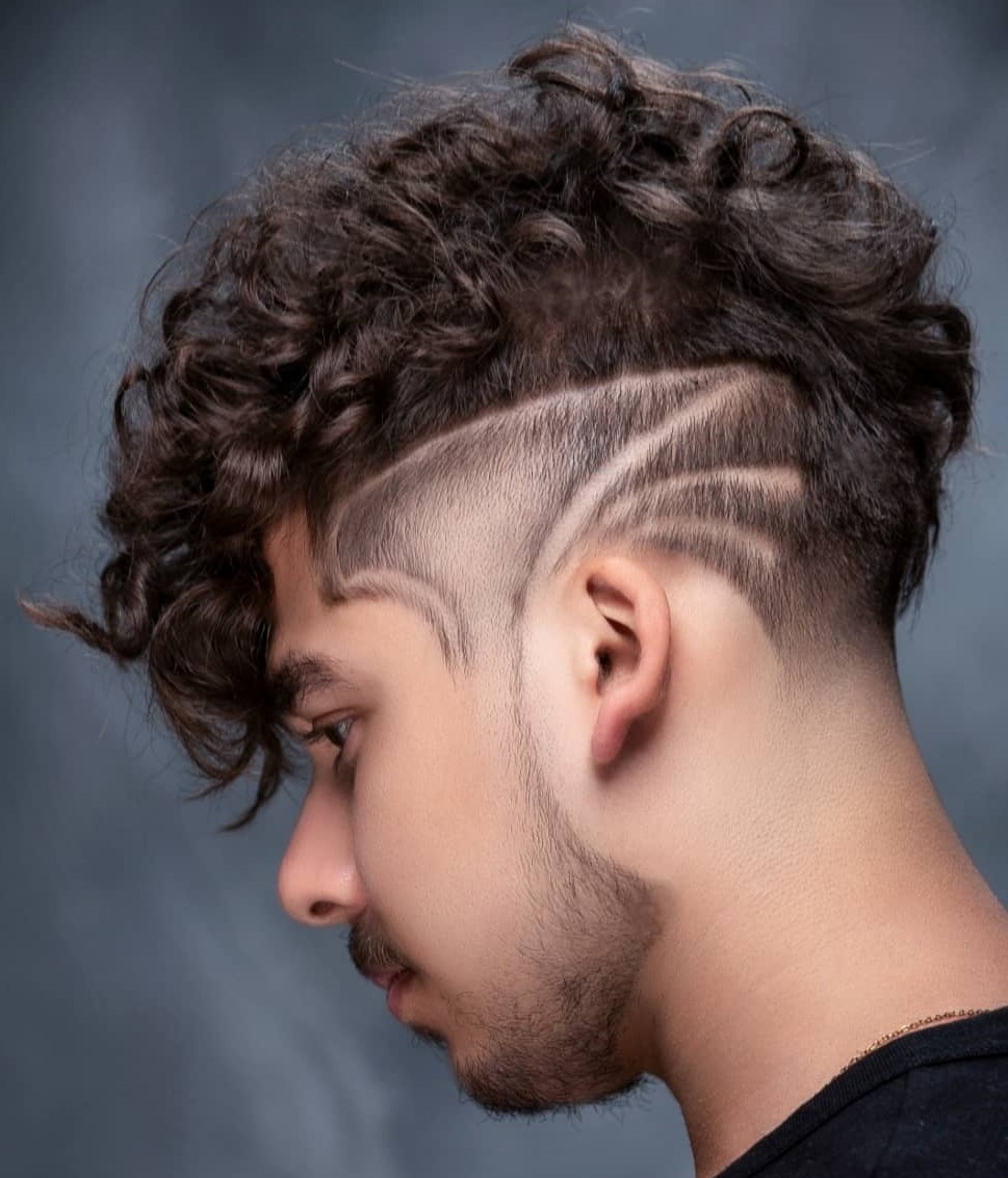 Undercut Haircut Design for Men with Curly Hair